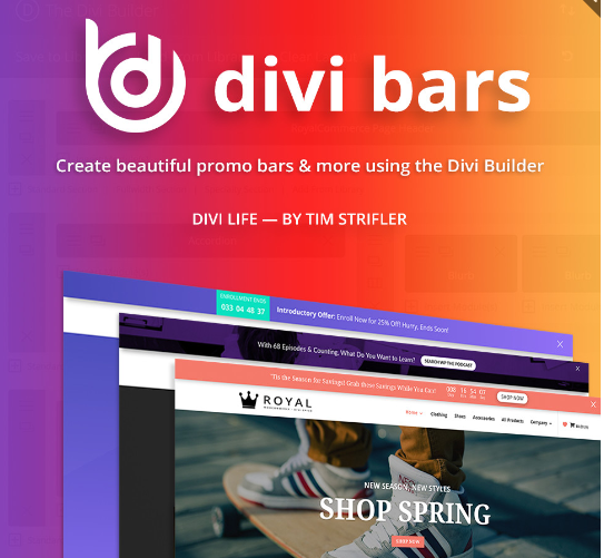 Divi Bars Wordpress plugin with original license key Activation for lifetime