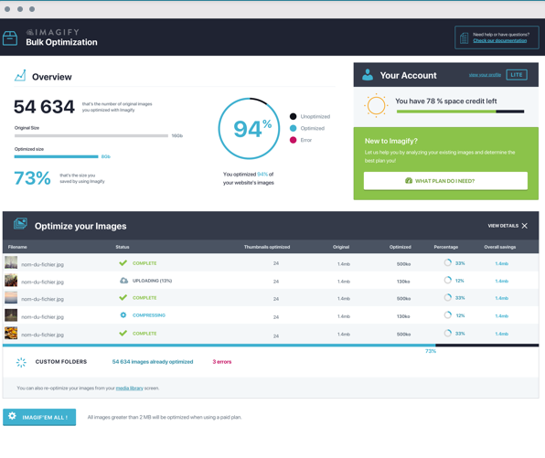 Imagify - Unlimited Optimize Images & Convert WebP Original License key activation