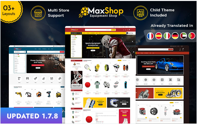 MaxShop - Sports, Game, Tools & Auto Parts PrestaShop eCommerce Responsive Theme