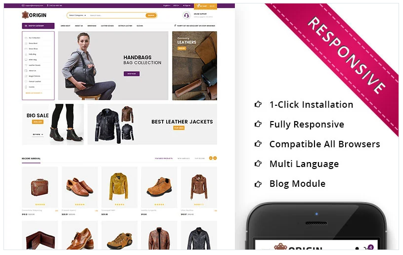 Origin Leather Market - Responsive PrestaShop Theme