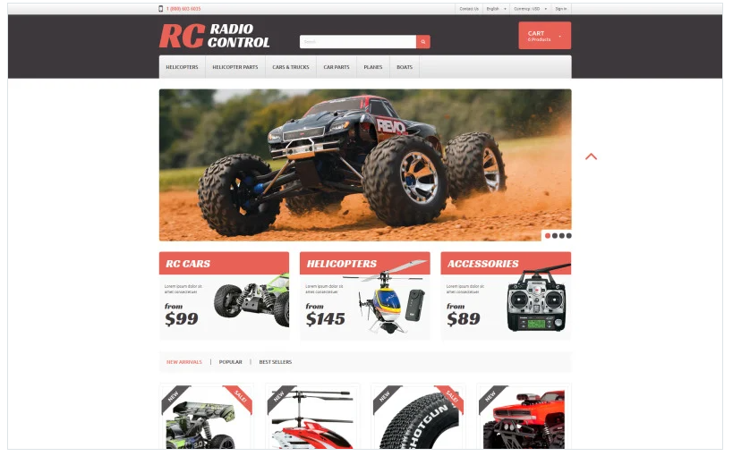 Radio Controlled Devices PrestaShop Theme