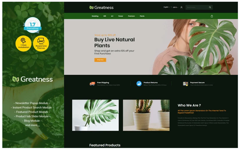 Greatness Tree Plant - Flower Prestashop Theme