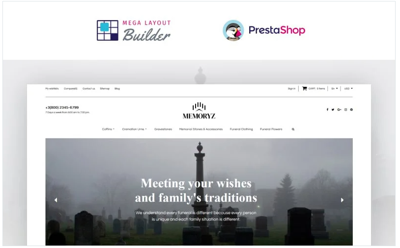 MemoryZ - Funeral Service Online PrestaShop Theme