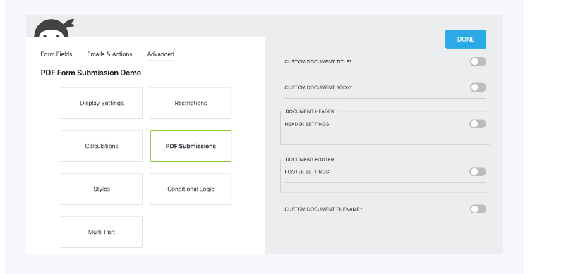 Ninja Forms PDF Form Submission Addon