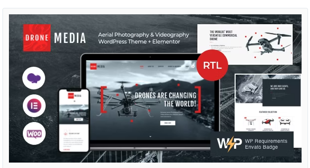 Product Image - Drone Media | Aerial Photography & Videography WordPress Theme + Elementor Product Image - Drone Media | Aerial Photography & Videography WordPress Theme + Elementor