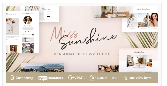 Miss Sunshine - Women Lifestyle Blog WordPress Theme