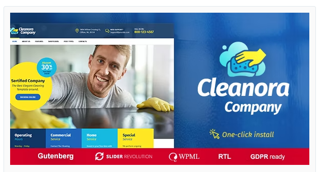Product Image - Cleanora – Cleaning Services WordPress Theme