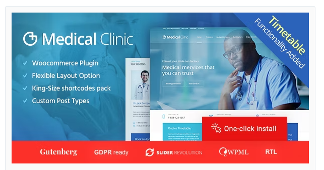 Product Image - Medical Clinic – Doctor and Hospital Health WordPress Theme