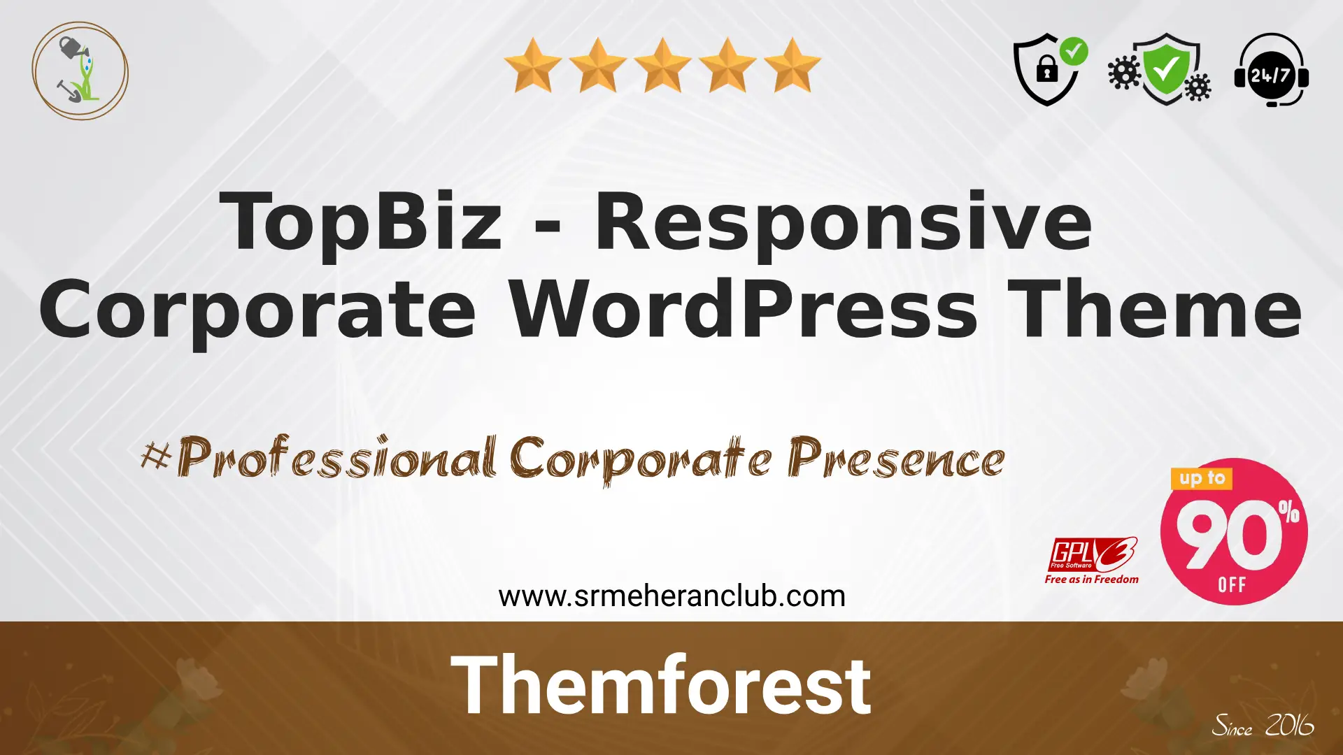 TopBiz – Responsive Corporate WordPress Theme — Theme by Themeforest