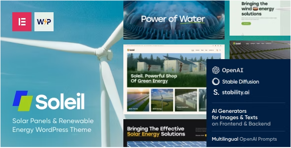 Product Image - Soleil – Solar Panels & Renewable Energy Theme