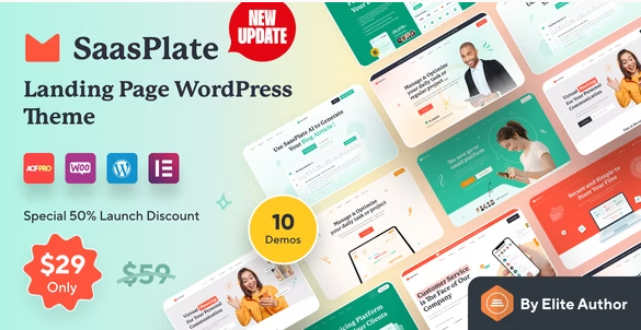 SaasPlate - Creative SaaS and App Landing WordPress Theme