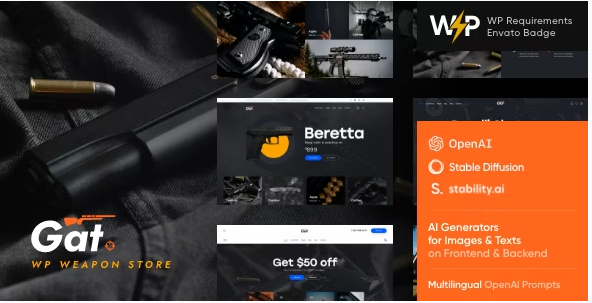 Product Image - Gat – Gun & Weapon Store WordPress Theme Product Image - Gat – Gun & Weapon Store WordPress Theme
