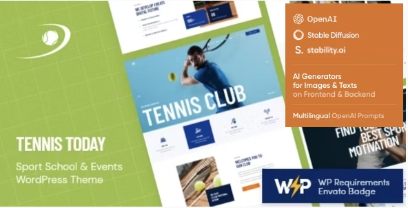 Tennis Today | Sport School & Events WordPress Theme