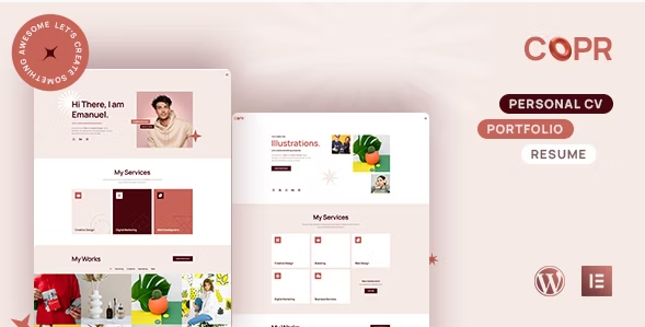 Copr - One Page Personal Portfolio, CV and Resume WordPress Theme