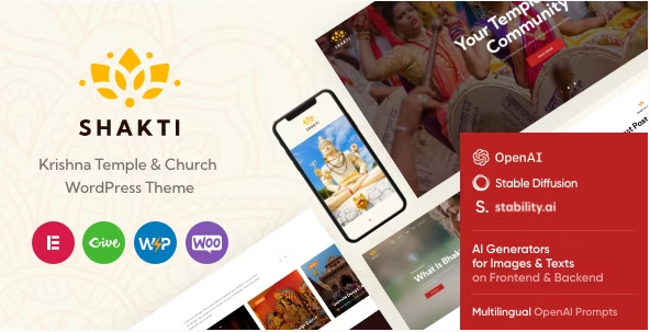 Product Image - Shakti – Krishna Temple & Church WordPress Theme