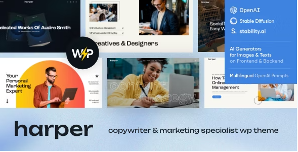 Harper - Copywriter & Marketing Specialist WordPress Theme