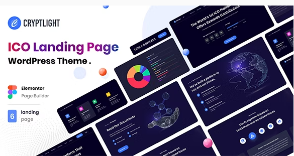 Cryptlight - ICO NFT AI Landing Page WordPress Theme