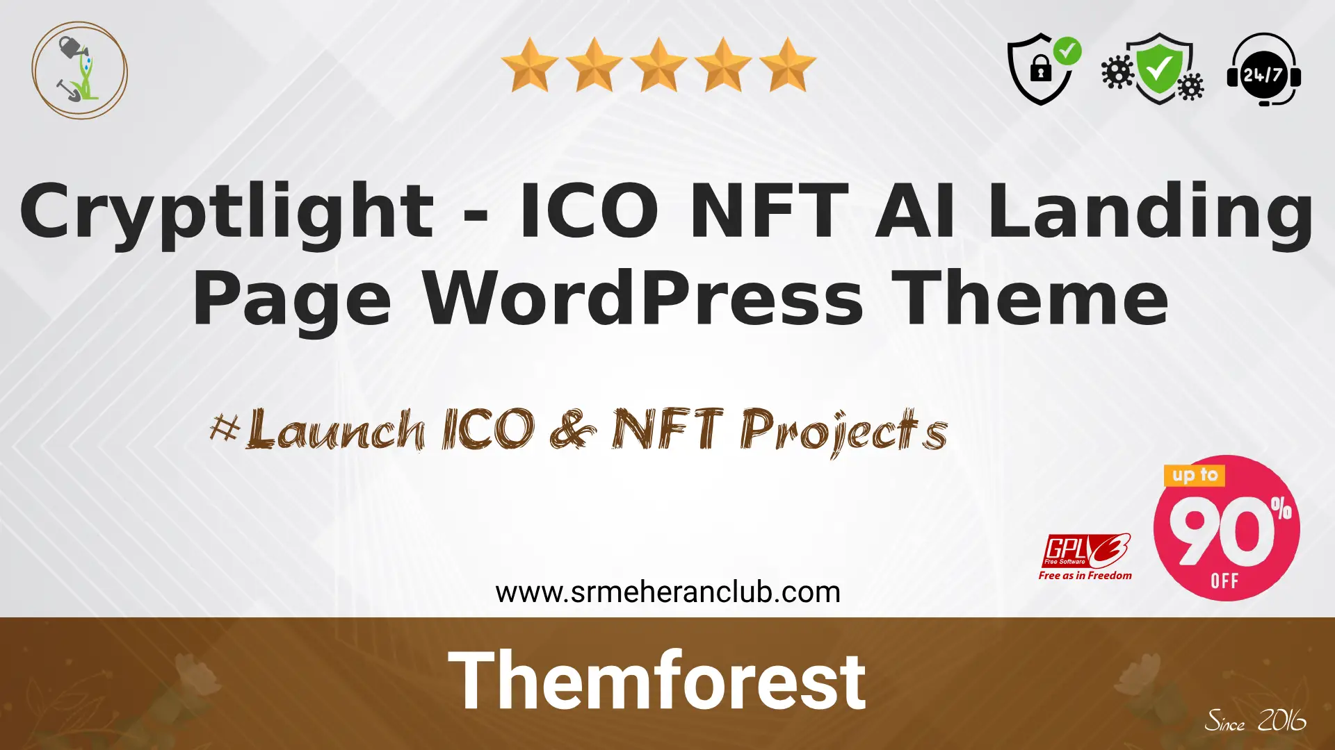 Cryptlight – ICO NFT AI Landing Page WordPress Theme — Theme by Themeforest