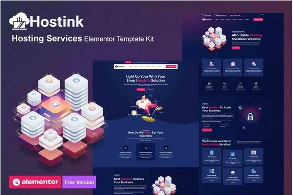 Product Image - Hostink – Hosting Services Elementor Template Kit 1.0