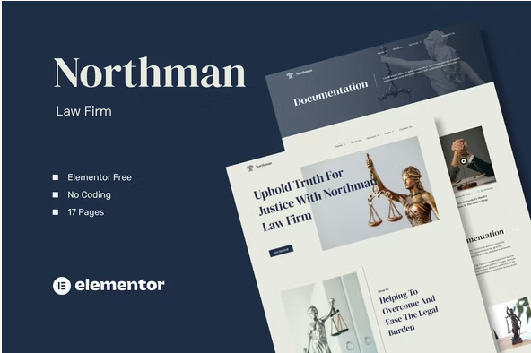 Product Image - Northman – Law Firm Elementor Template Kit