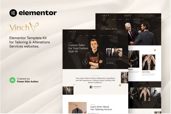 Product Image - Vinch – Professional Tailoring & Alterations Services Elementor Template Kit