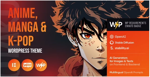 Product Image - Otaku – Anime, Manga & K-Pop WordPress Theme 1.2