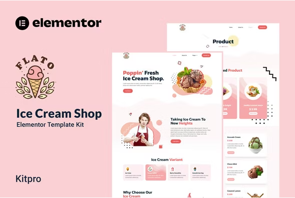 Flato - Ice Cream Shop Elementor Template Kit