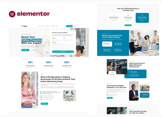 Eklan - Digital Marketing Agency Elementor Template Kit