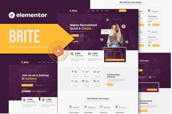 Product Image - Brite – Job Listing & Recruitment Elementor Template Kit