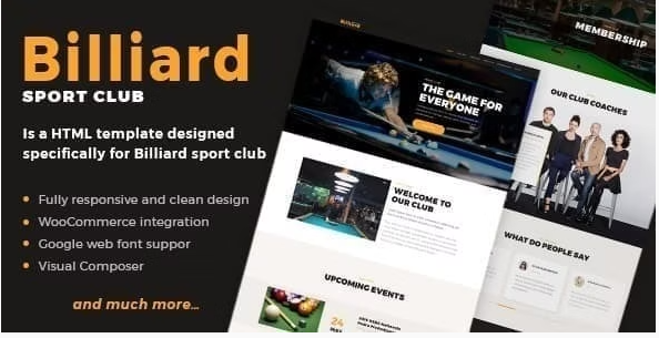 Billiard - Creative Sporting WordPress Theme