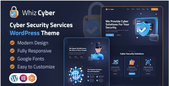 Product Image - WhizCyber | Cyber Security WordPress Theme