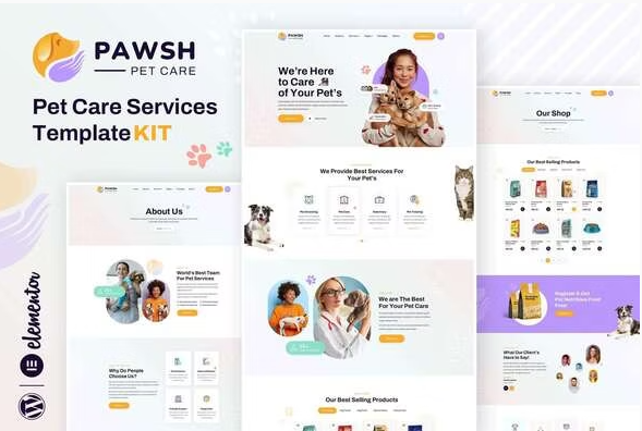 Product Image - Pawsh – Pet Care & Shop Elementor Template Kit