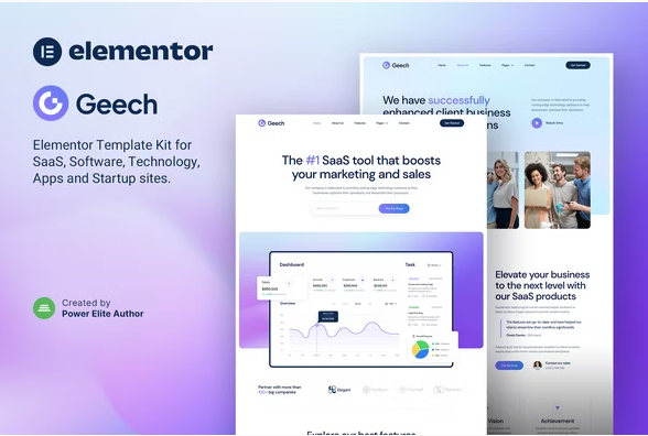 Product Image - Geech – SaaS & Tech Startup Company Elementor Template Kit