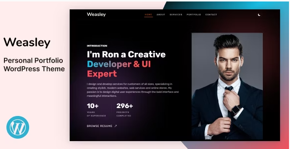 Weasley – Personal Portfolio WordPress Theme