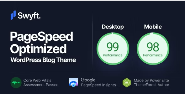 Swyft – PageSpeed Optimized WordPress Blog Theme