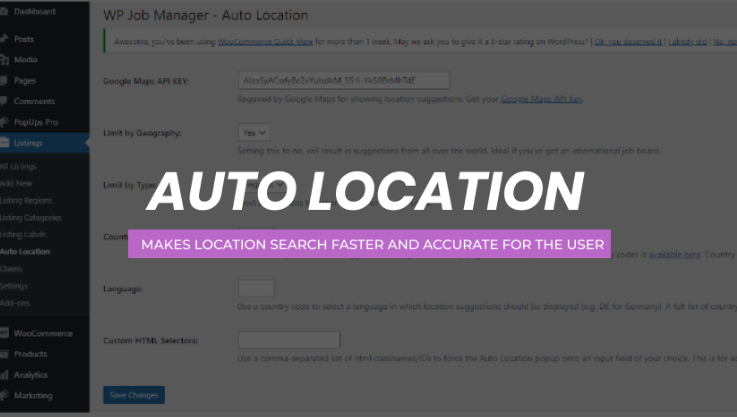 WP Job Manager – Auto Location