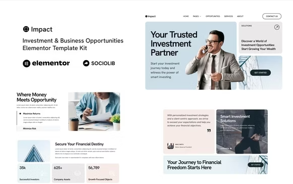 Impact - Investment & Business Opportunities Elementor Template Kit