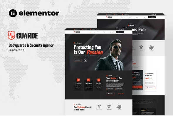 Product Image - Guarde – Bodyguards & Security Agency Elementor Template Kit