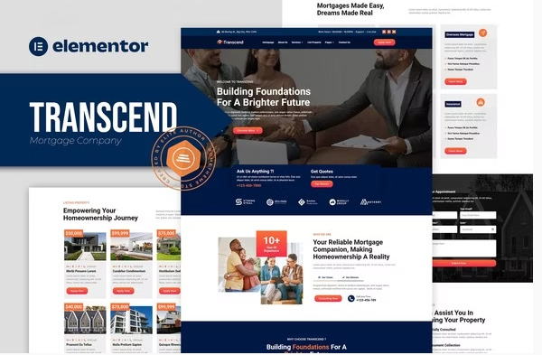 Transcend - Mortgage Lending Elementor Template Kit