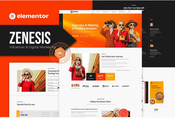 Product Image - Zenesis – Influencer & Digital Marketing Elementor Template Kit Product Image - Zenesis – Influencer & Digital Marketing Elementor Template Kit