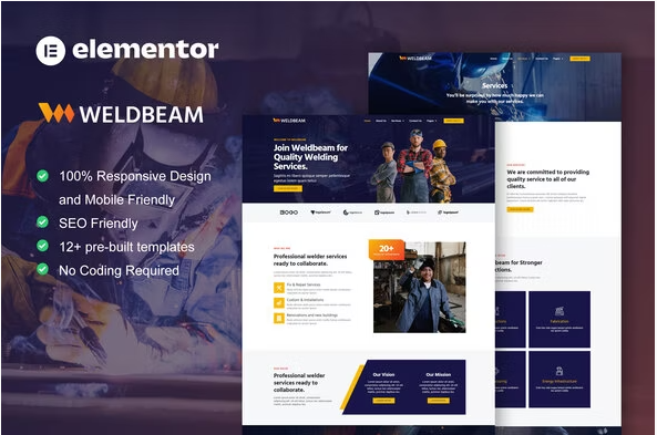 Product Image - WeldBeam – Welding Services & Industrial Elementor Template Kit