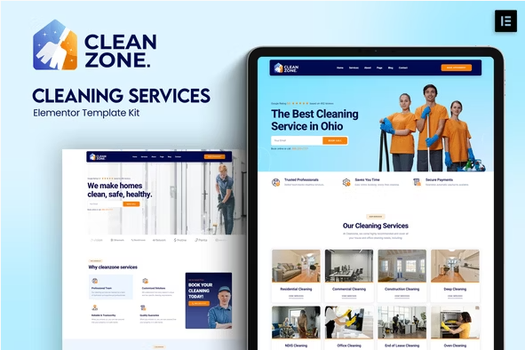 Product Image - Cleanzone – Cleaning Services Elementor Template Kit
