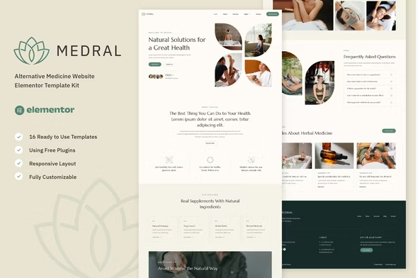Product Image - Medral – Alternative Medicine Website Elementor Template Kit Product Image - Medral – Alternative Medicine Website Elementor Template Kit