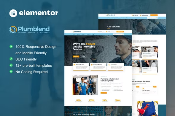 Product Image - Plumbend – Plumbing Service Elementor Template Kit