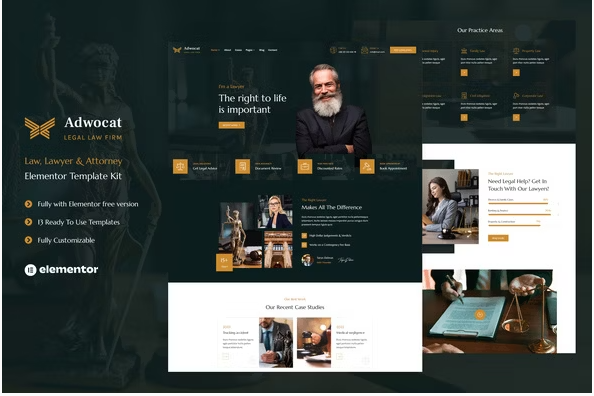 Product Image - Adwocat – Law Firm & Attorney Elementor Template Kit