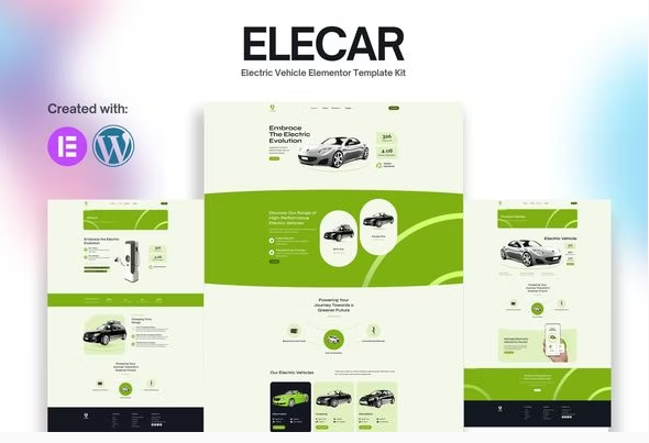 Product Image - Elecar – Electric Vehicle Elementor Template Kit