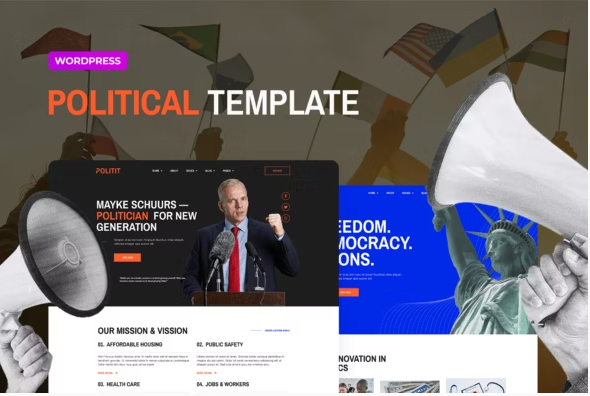 Product Image - Politit – Political Party Elementor Template Kit