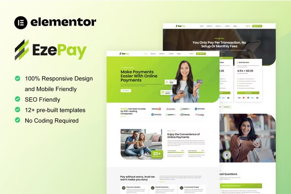 Product Image - EzePay – Online Payment Gateway Elementor Pro Template Kit
