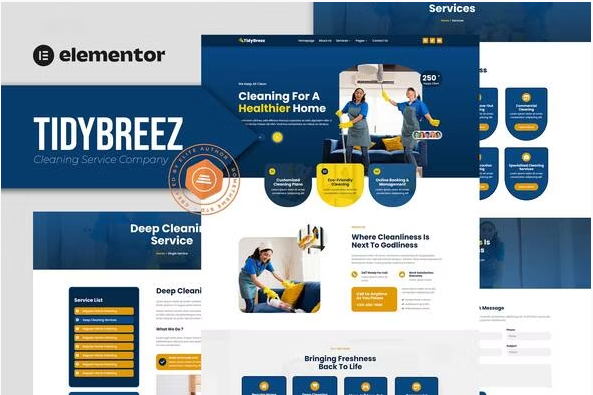 Product Image - Tidybreez – Cleaning Service Company Elementor Template Kit
