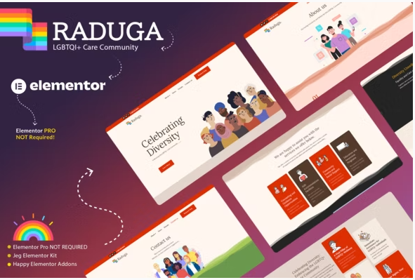Product Image - Raduga – LGBTQI+ Care Community Elementor Template Kit